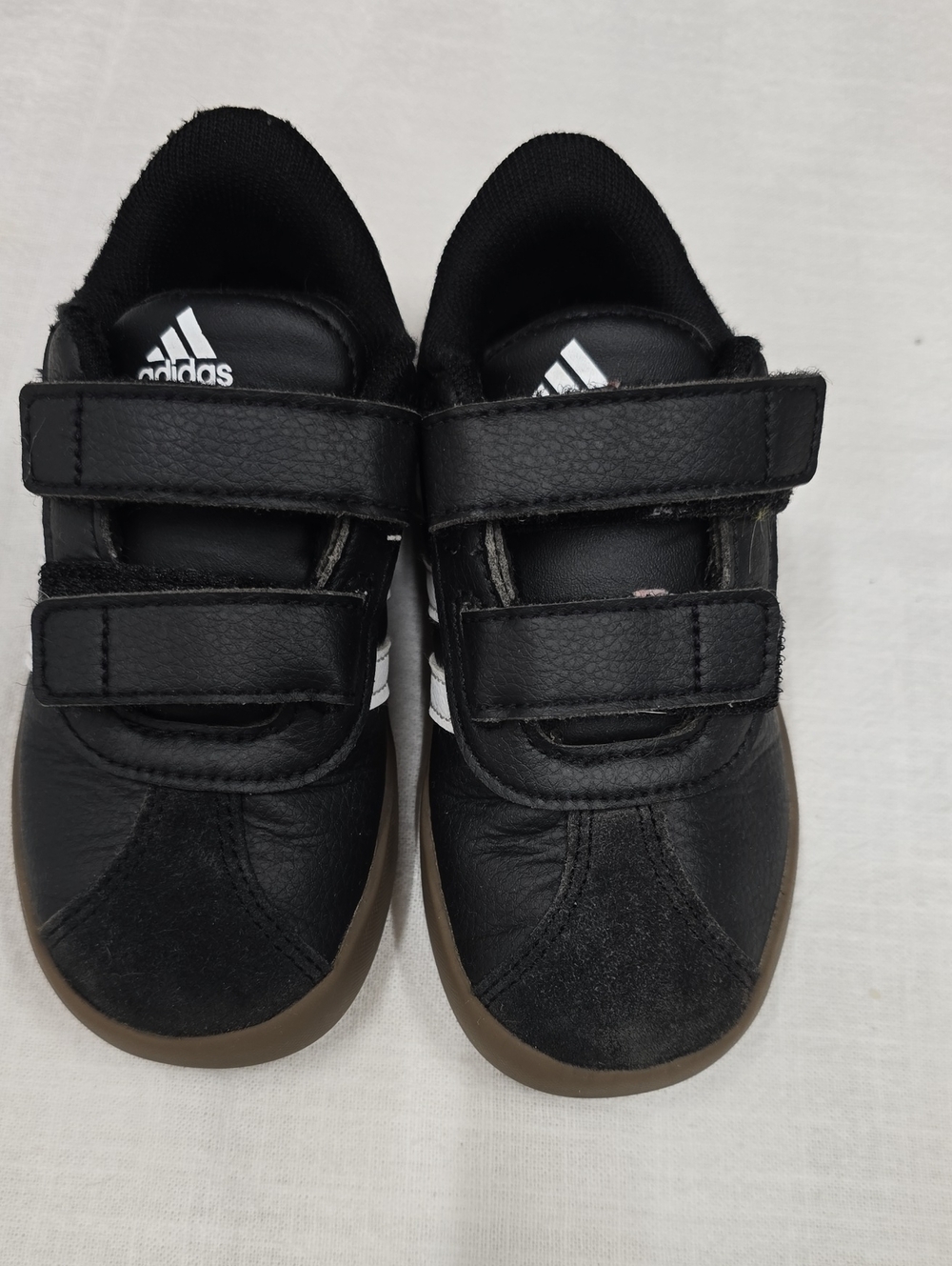 adidas Kids Black Sneakers with Brown Soles